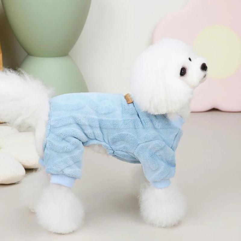 Petspuff Fleece Dog Jumpsuit Pyjamas – Warm Winter Onesie | Small & Medium Dogs