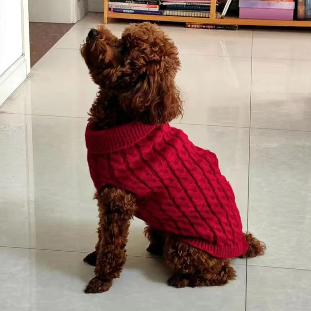 Petspuff Cable Knit Dog Jumper – Warm Winter Sweater | Small Dogs & Puppies
