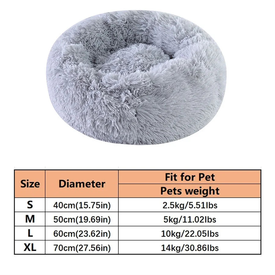 Petspuff Calming Donut Dog Bed – Fluffy Faux Fur Round Bed | Washable, S to XL