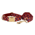 Petspuff Flag Print Cotton Dog Collar, Harness & Lead Set with Bow – XS–XL