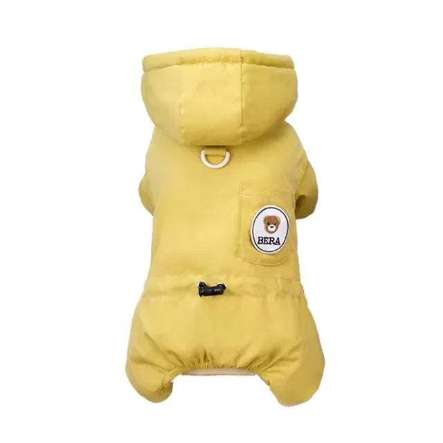 Petspuff Windproof Fleece Dog Overalls with Lead Ring – Winter Jumpsuit | Small Dogs