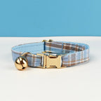 Petspuff Personalised Plaid Cat Collar with Bow Tie – Adjustable Safety Buckle & Name Tag