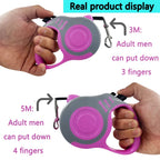 Petspuff Retractable Dog Lead 3m / 5m – One-Button Lock Extending Lead | Small & Medium Dogs