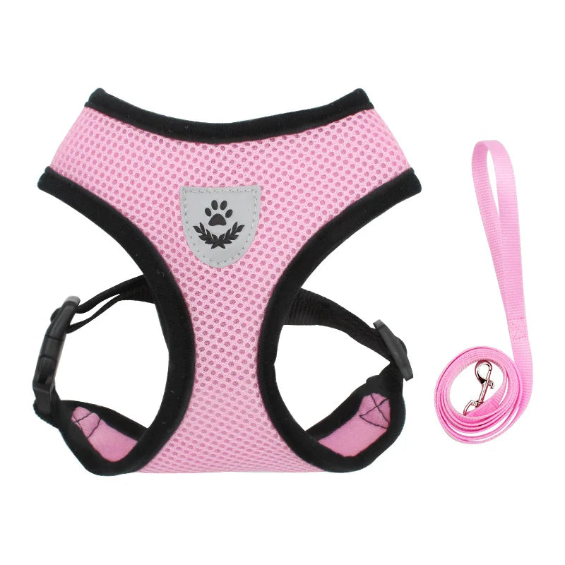 Petspuff Air Mesh Harness & Lead Set – Reflective Breathable Vest Harness | Small Dogs & Cats