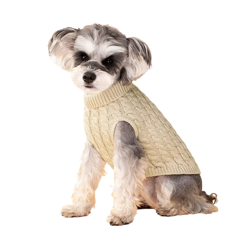 Petspuff Classic Turtleneck Knitted Dog Jumper – Warm Winter Sweater | Small Dogs & Cats