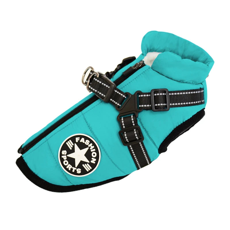 Petspuff Waterproof Dog Coat with Built-In Harness – Fleece-Lined Winter Jacket | Small to Extra Large Dogs