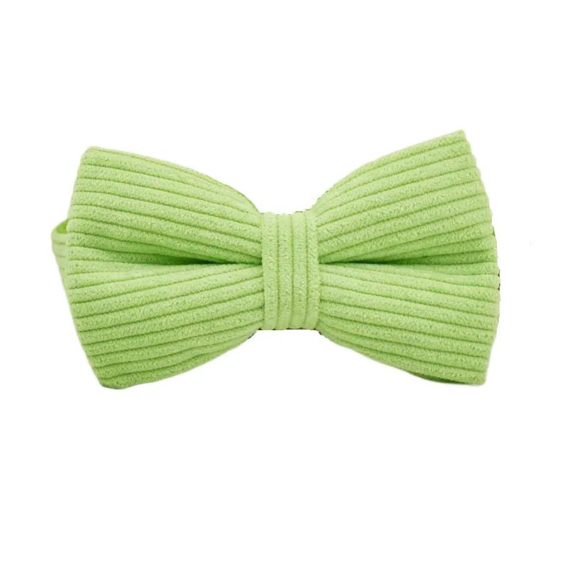Petspuff Personalised Apple Green Corduroy Dog Collar & Lead Set – Engraved Name Tag, Bow & Harness