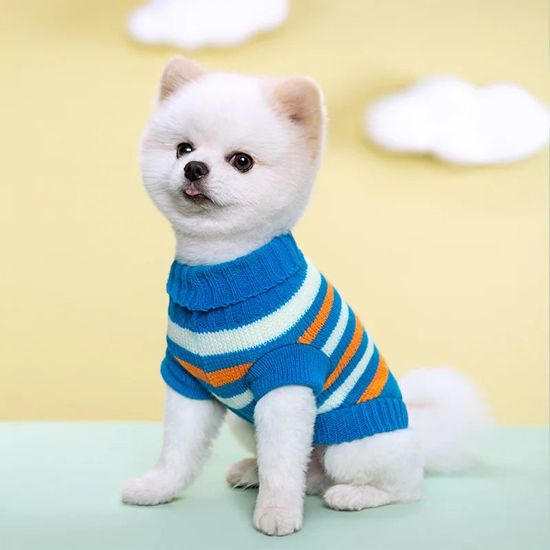 Petspuff Turtleneck Knitted Dog Jumper – Soft Warm Sweater | Small & Medium Dogs and Cats