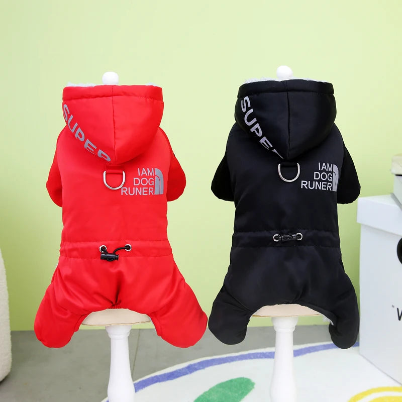 Petspuff Waterproof Fleece Dog Jumpsuit with Lead Ring – Winter Overalls | Small & Medium Dogs