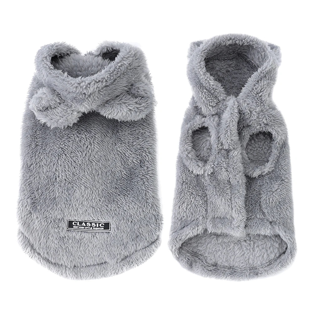 Petspuff Plush Hooded Dog Hoodie – Cosy Fleece Jumper | Small Dogs & Cats