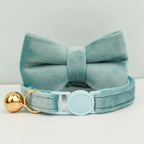 Petspuff Velvet Cat Collar with Bow Tie & Breakaway Safety Buckle – 14 Colours - Petspuff