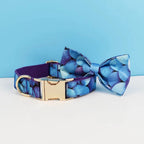 Petspuff Personalised Fruit & Animal Print Bow Tie Dog Collar & Lead – Engraved Name Tag | 8 Designs - Petspuff