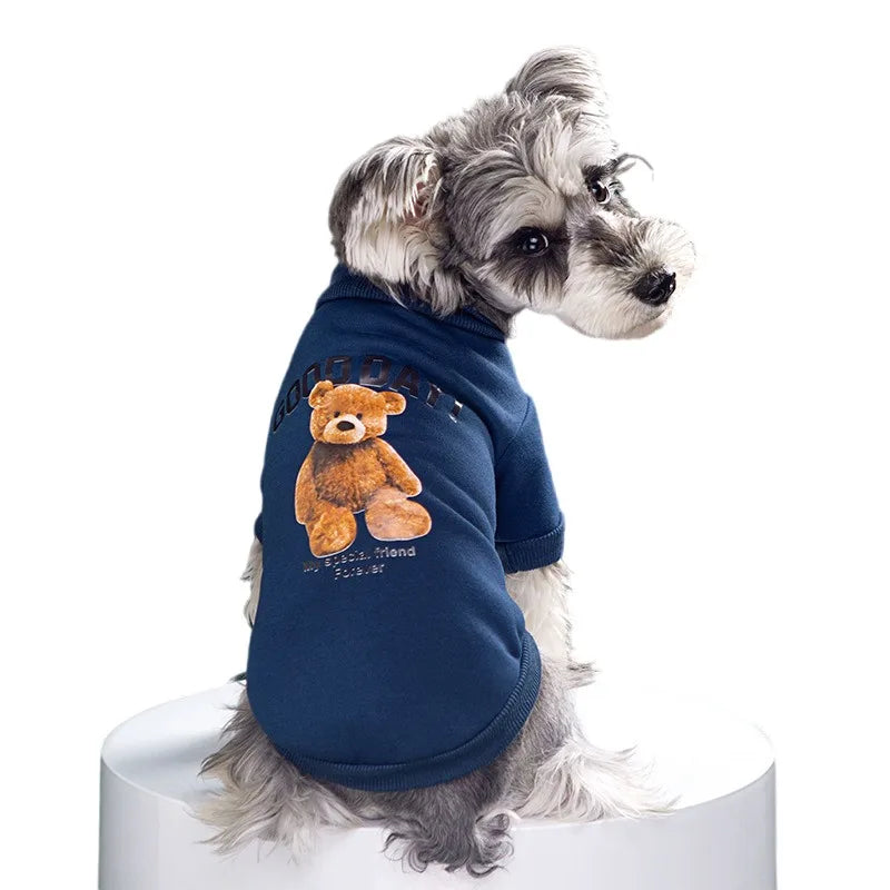 Petspuff Bear Pattern Fleece Dog Coat – Cute Winter Jacket | Small & Medium Dogs and Cats
