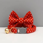 Petspuff Personalised Cat Collar with Bow & Safety Buckle – Engraved Name Tag | Soft Kitten Collar