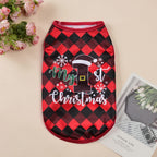 Petspuff Christmas Dog Vest – Festive Santa Print T-Shirt | Small Dogs & Cats