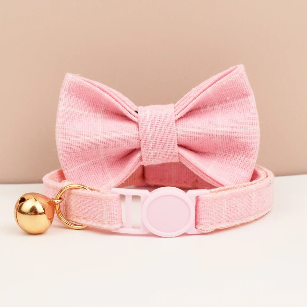 Petspuff Adjustable Cat Collar with Bow & Safety Buckle – Anti-Choke Kitten Collar | 12 Colours - Petspuff