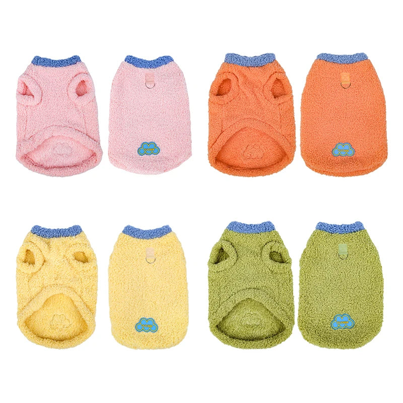 Petspuff Plush Cat & Dog Vest with D-Ring – Warm Winter Jumper | Cats, Kittens & Small Dogs
