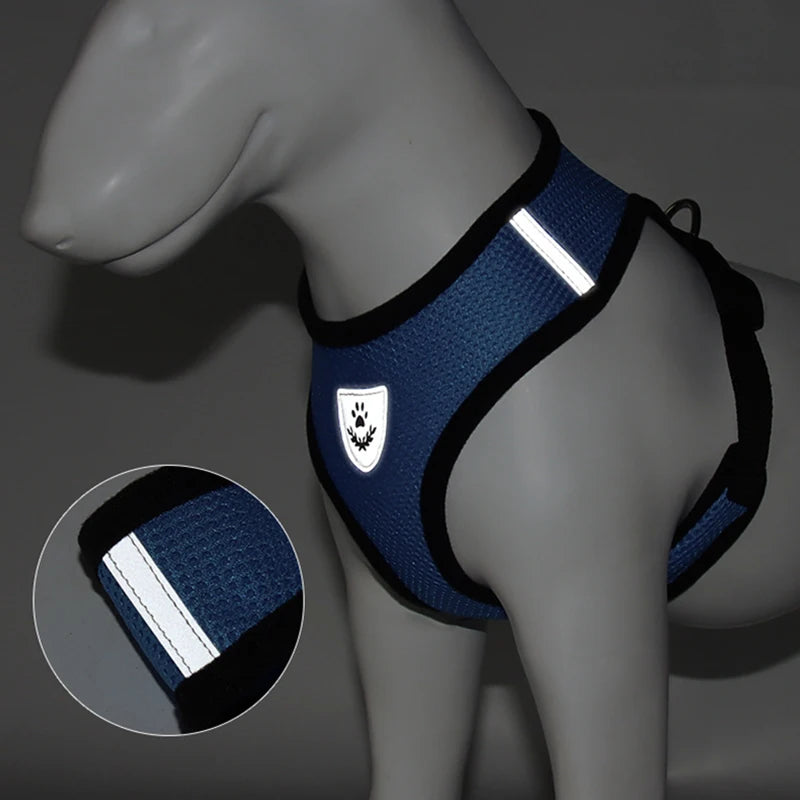 Petspuff Air Mesh Harness & Lead Set – Reflective Breathable Vest Harness | Small Dogs & Cats