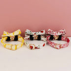Petspuff Personalised Soft Cat Collar with Bow Tie – Safety Buckle & Engraved Name Tag | 8 Designs