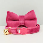 Petspuff Velvet Cat Collar with Bow Tie & Breakaway Safety Buckle – 14 Colours - Petspuff