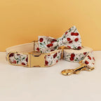Petspuff Personalised Fruit & Animal Print Bow Tie Dog Collar & Lead – Engraved Name Tag | 8 Designs - Petspuff