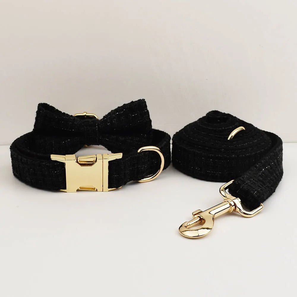 Petspuff Personalised Adjustable Dog Collar & Lead with Bow – Engraved ID Tag | 5 Designs, XS–XL