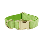 Petspuff Personalised Apple Green Corduroy Dog Collar & Lead Set – Engraved Name Tag, Bow & Harness
