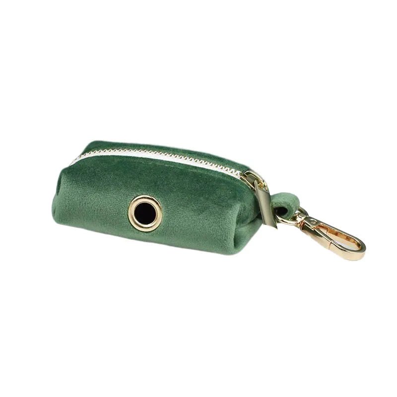 Petspuff Personalised Forest Green Velvet Dog Collar & Lead Set – Engraved Name Tag, Bow & Harness - Petspuff
