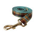 Petspuff Personalised Christmas Plaid Dog Collar & Lead Set – Engraved Name Tag & Bow Tie - Petspuff