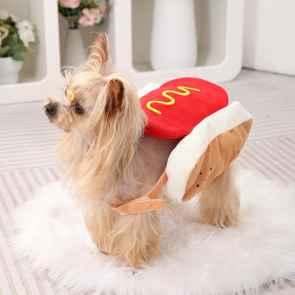 Petspuff Hot Dog Costume – Funny Halloween & Party Outfit | Small Dogs & Cats