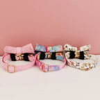 Petspuff Personalised Soft Cat Collar with Bow Tie – Safety Buckle & Engraved Name Tag | 8 Designs