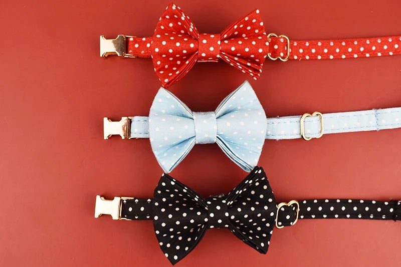 Petspuff Personalised Soft Cat Collar with Bow & Safety Buckle – Engraved Name | 7 Colours