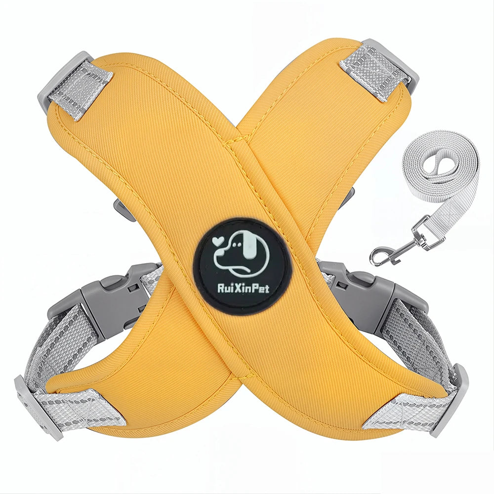 Petspuff Reflective Vest Harness & Lead Set – Padded Harness with Metal D-Ring | Small & Medium Dogs