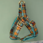 Petspuff Personalised Plaid Dog Harness & Lead with Bow – Engraved ID Tag | Christmas Dog Harness - Petspuff
