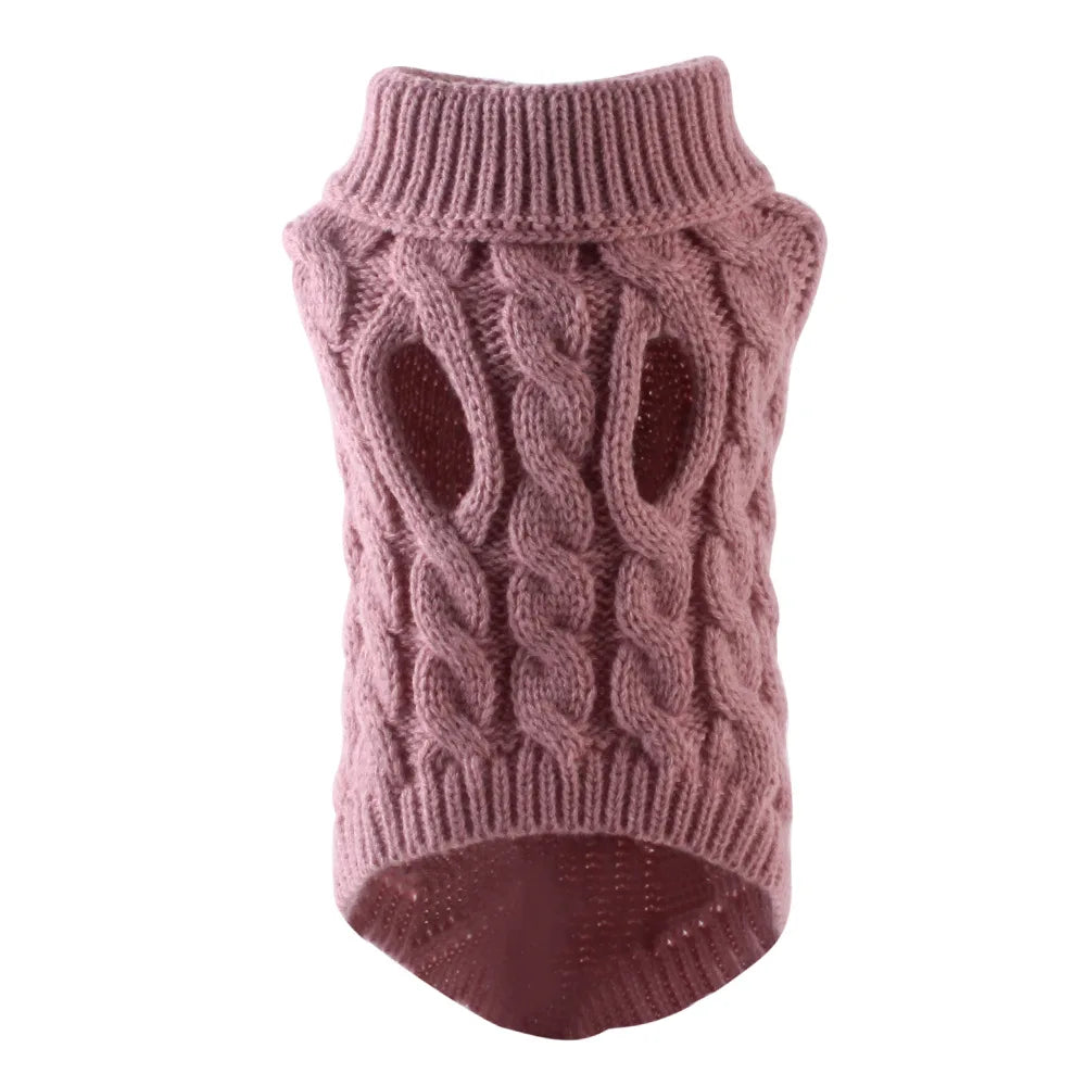 Petspuff Classic Turtleneck Knitted Dog Jumper – Warm Winter Sweater | Small Dogs & Cats
