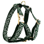 Petspuff Green Leaf Print Cotton Dog Collar, Harness & Lead Set with Bow – XS–XL
