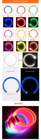 Petspuff USB Rechargeable LED Dog Collar – Glow Safety Light for Night Walks | Cut to Fit