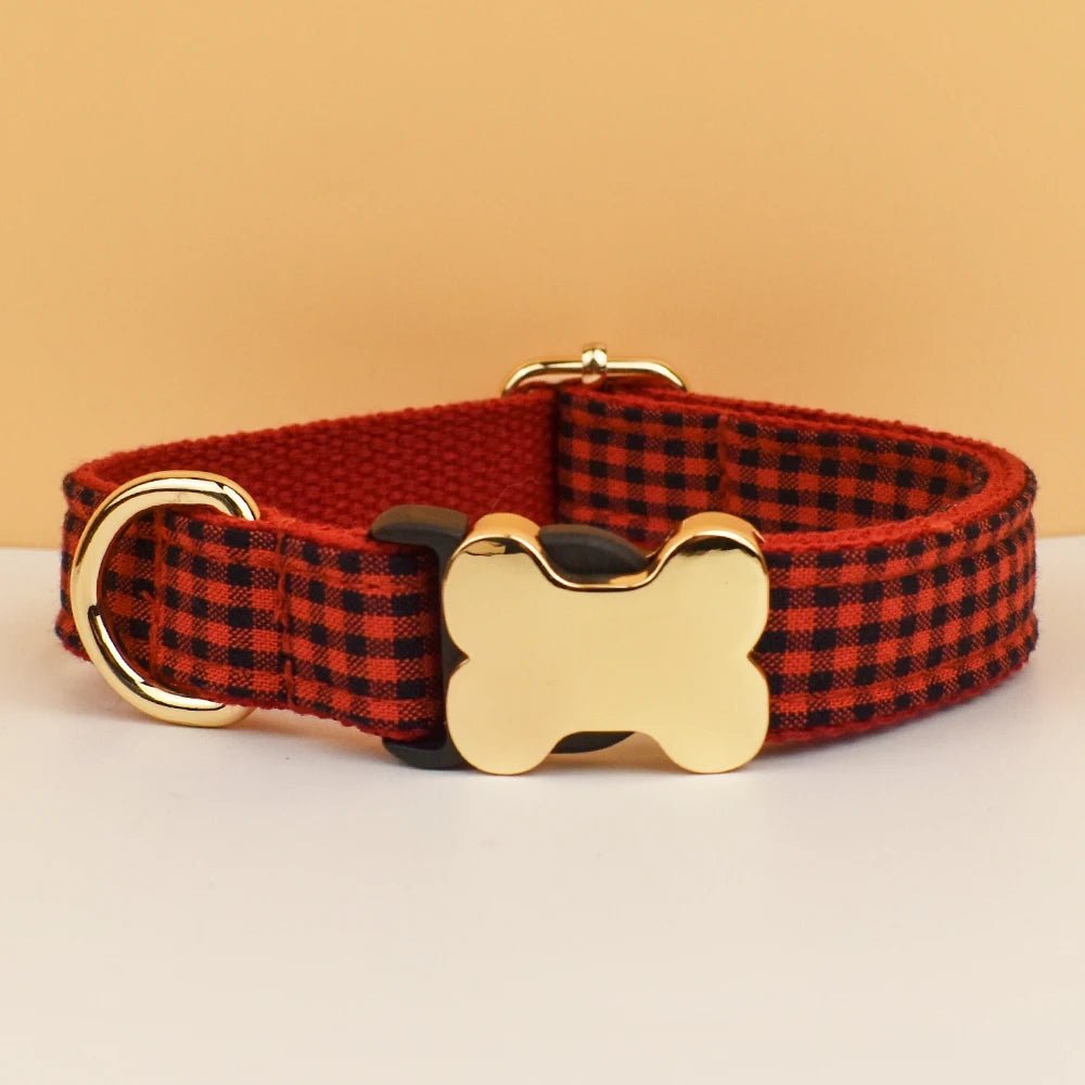 Petspuff Personalised Dog Collar with Engraved Bone Nameplate – Anti-Lost ID Collar | 14 Designs - Petspuff