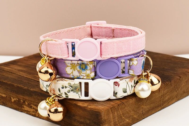 Petspuff Adjustable Cat Collar with Bow & Safety Buckle – Anti-Choke Kitten Collar | 12 Colours - Petspuff