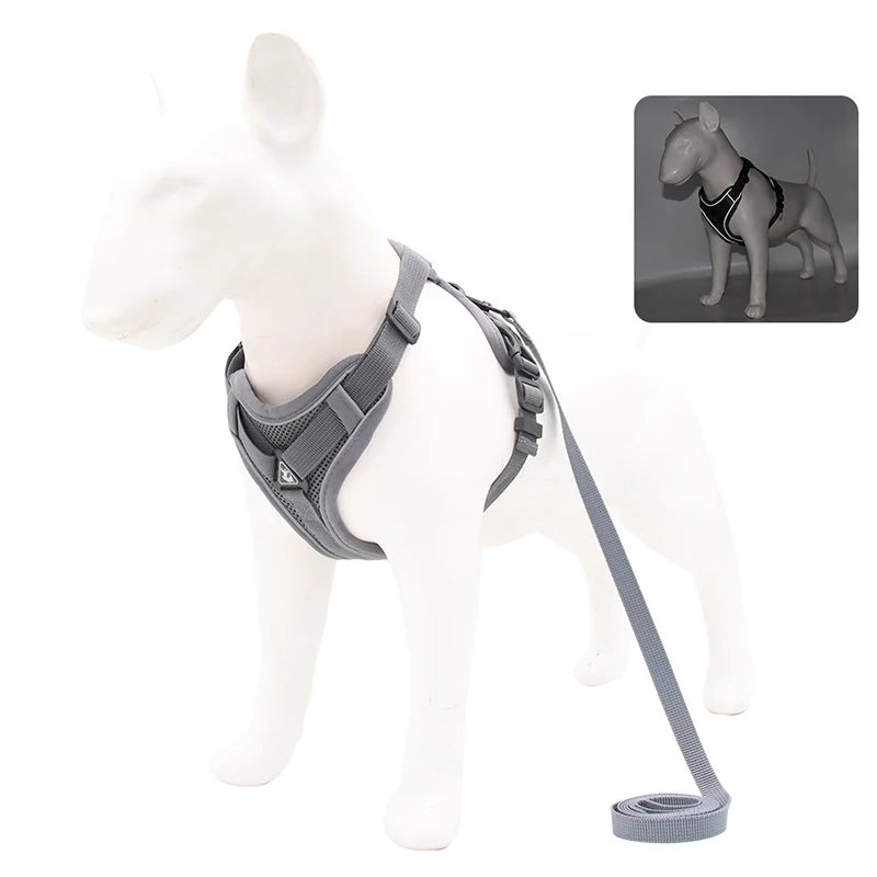 Petspuff Reflective Dog Harness & Lead Set – Adjustable Padded Vest | Small & Medium Dogs and Cats