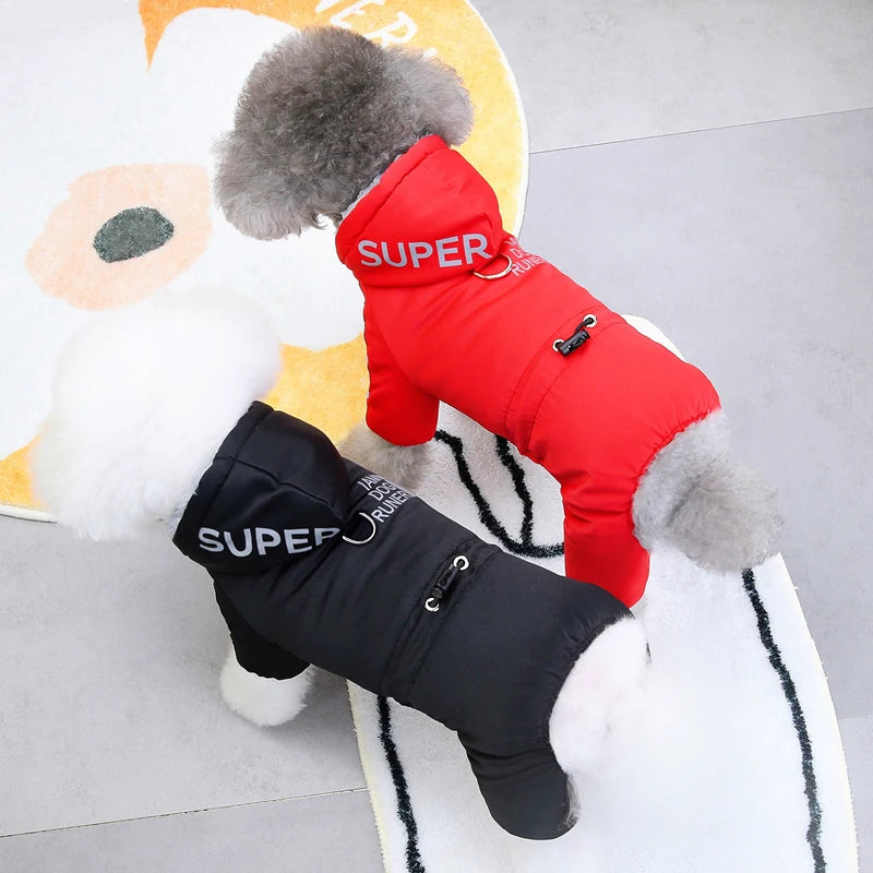 Petspuff Waterproof Fleece Dog Jumpsuit with Lead Ring – Winter Overalls | Small & Medium Dogs