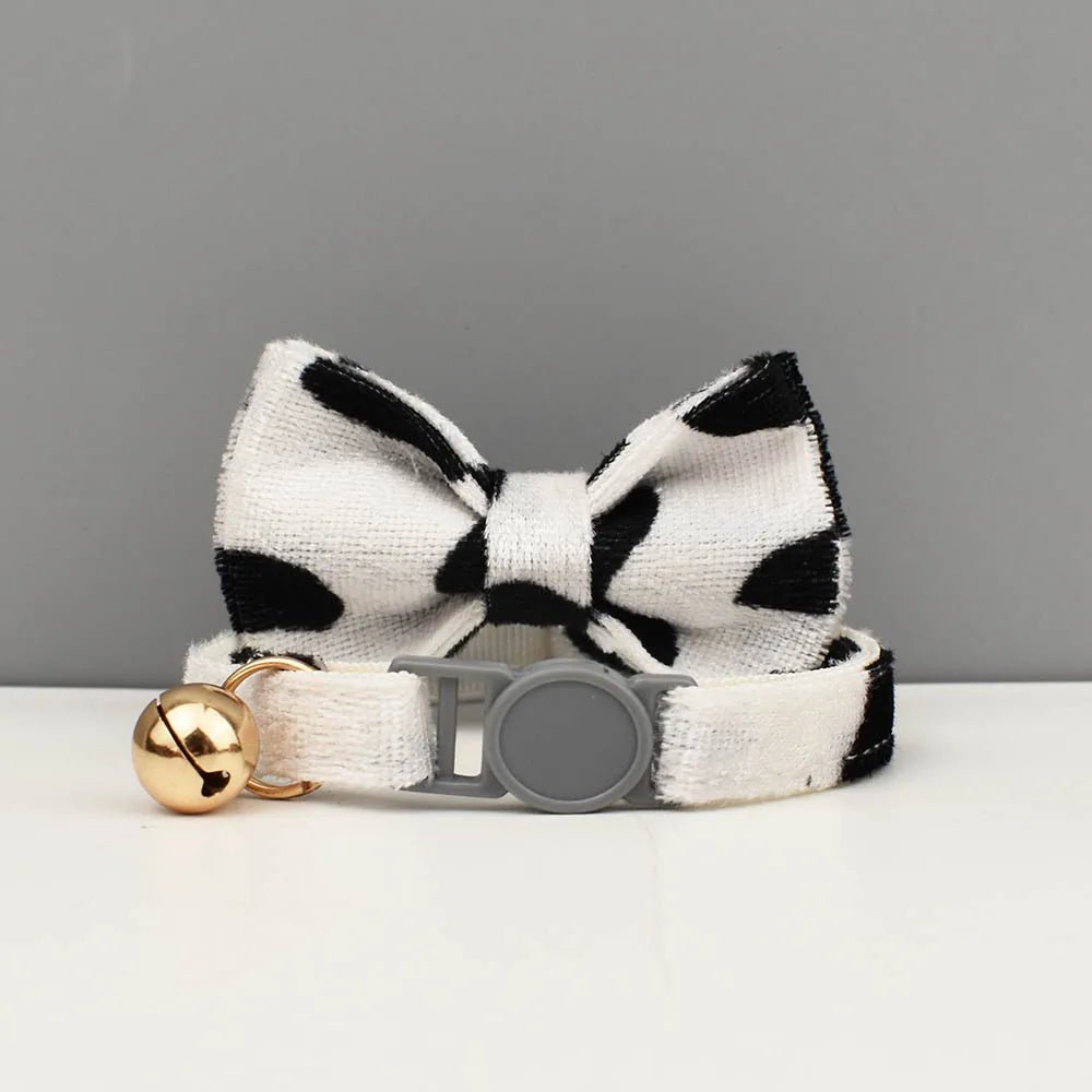 Petspuff Personalised Cat Collar with Bow & Safety Buckle – Engraved Name Tag | Soft Kitten Collar