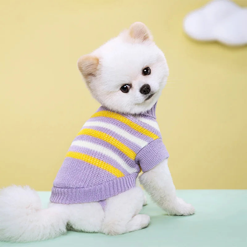 Petspuff Turtleneck Knitted Dog Jumper – Soft Warm Sweater | Small & Medium Dogs and Cats