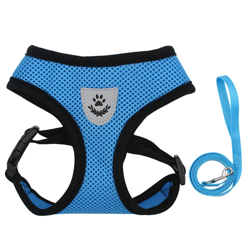 Petspuff Air Mesh Harness & Lead Set – Reflective Breathable Vest Harness | Small Dogs & Cats