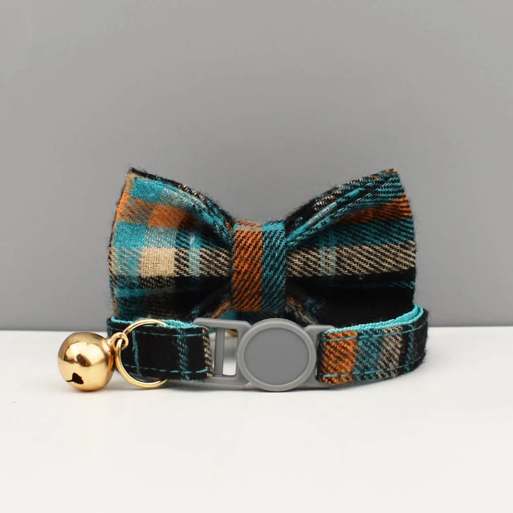 Petspuff Personalised Cat Collar with Bow & Safety Buckle – Engraved Name Tag | Soft Kitten Collar