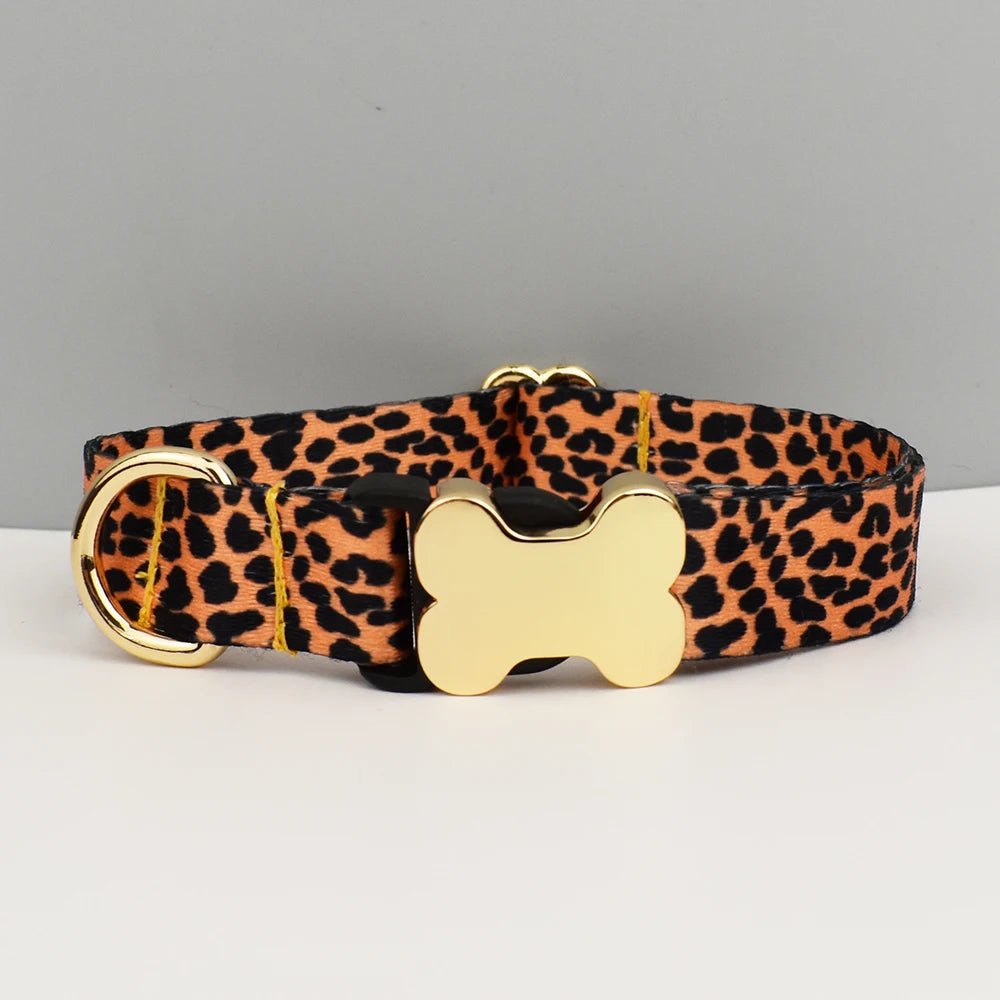 Petspuff Personalised Boho Dog Collar & Lead – Engraved Nameplate | 5 Designs, S–XL
