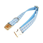 Petspuff Personalised Plaid Dog Collar, Harness & Lead Set – Engraved Name Tag & Bow | Style 29