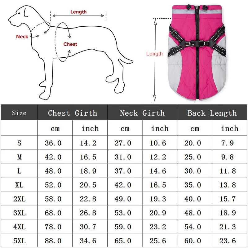 Petspuff Waterproof Dog Coat with Built-In Harness – Padded Winter Jacket | Small to Extra Large Dogs