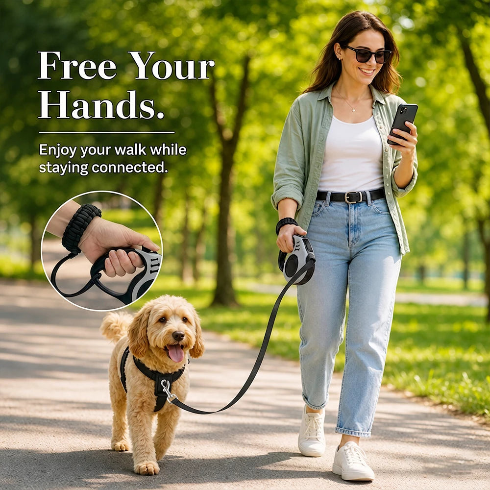 Petspuff Automatic Extending Dog Lead – 3m / 5m Retractable Lead with Brake | Small Dogs & Cats