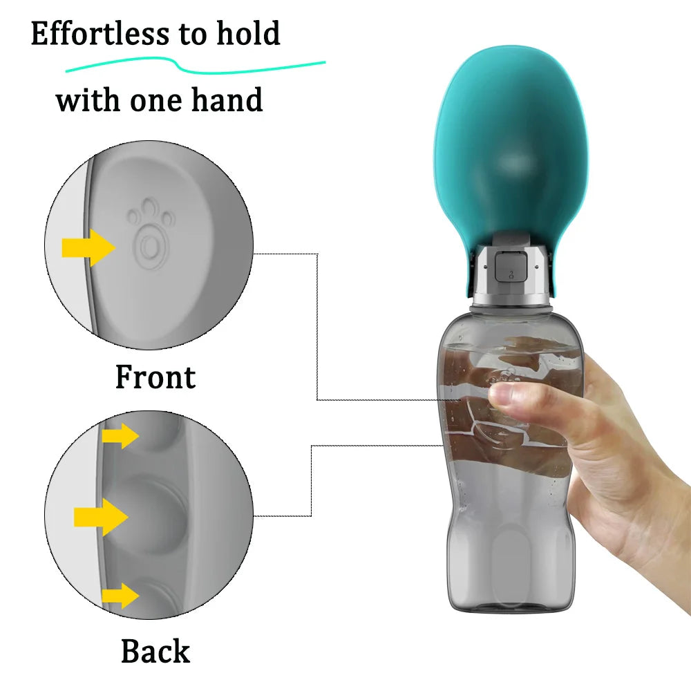 Petspuff 800ml Foldable Dog Water Bottle – Leakproof Travel Drinker | Medium & Large Dogs